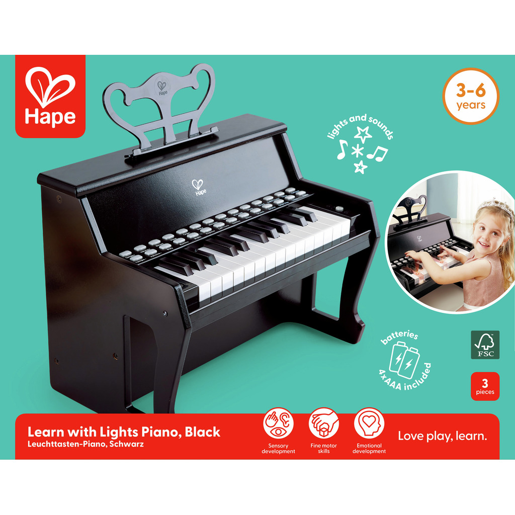Learn with Lights Piano, Black  Learn with Lights Piano, Black