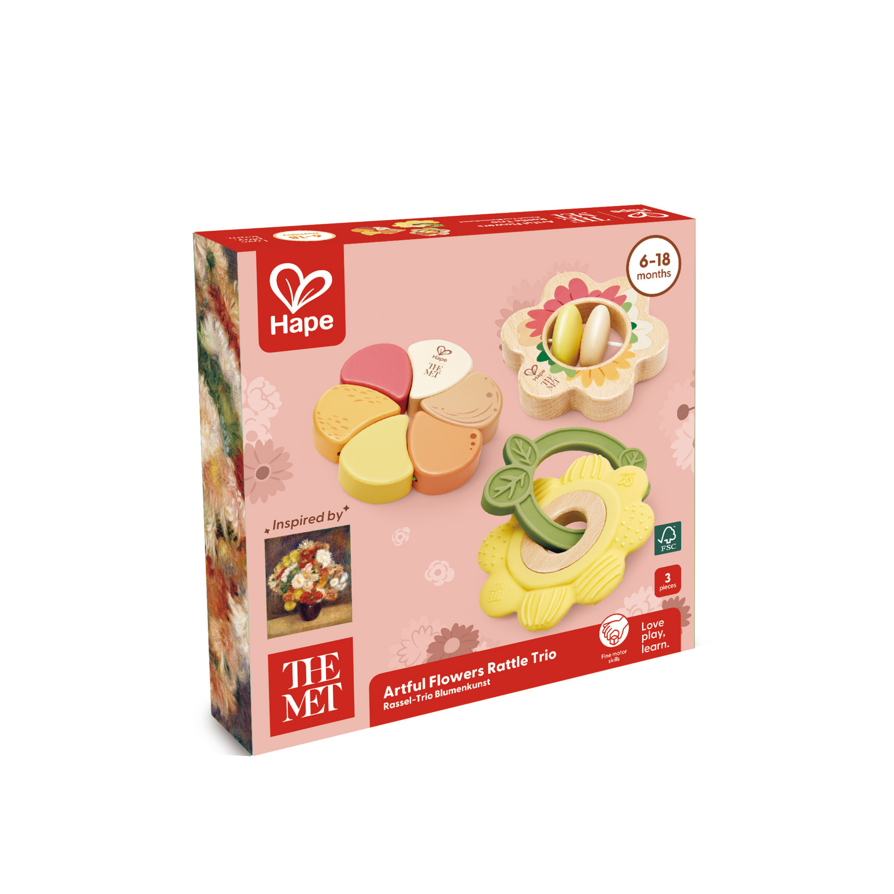 Artful Flowers Rattle Trio